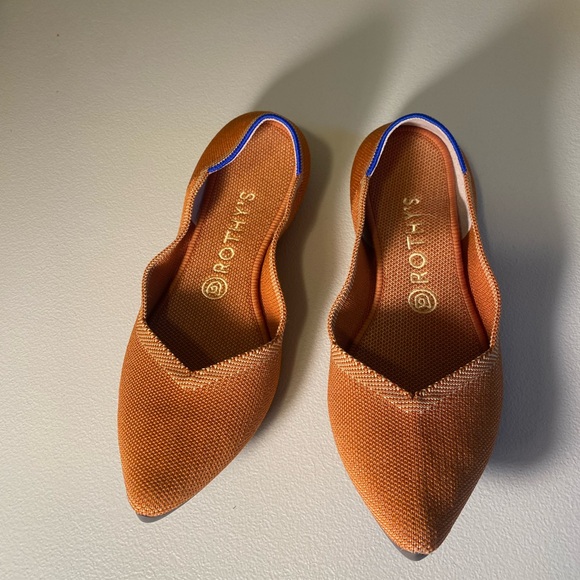 Rothy's Shoes - Rothy's Shoes Women 7W The Point Flat Knit Pointed Toe Amber Orange Washable